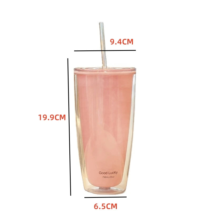 750ml Large-Capacity Double-Layered Water Bottle
