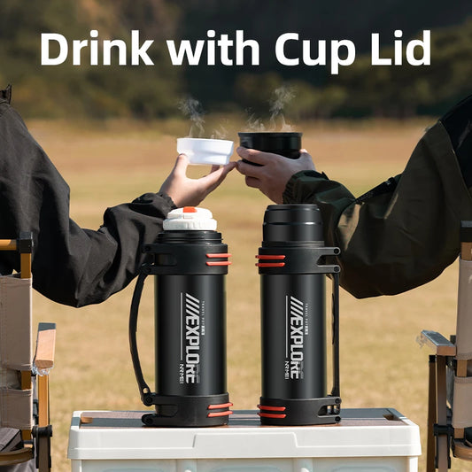 1.2L/1.5L Large Capacity Thermos Bottle With Handle