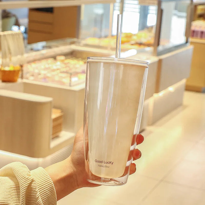 750ml Large-Capacity Double-Layered Water Bottle